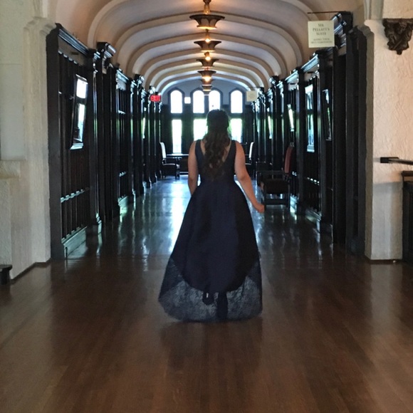 Monique Lhuillier High Low Evening Dress - Picture 4 of 12